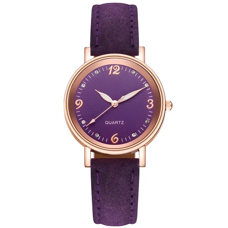 

Popular abrasive leather women's watch casual simple women's quartz watch