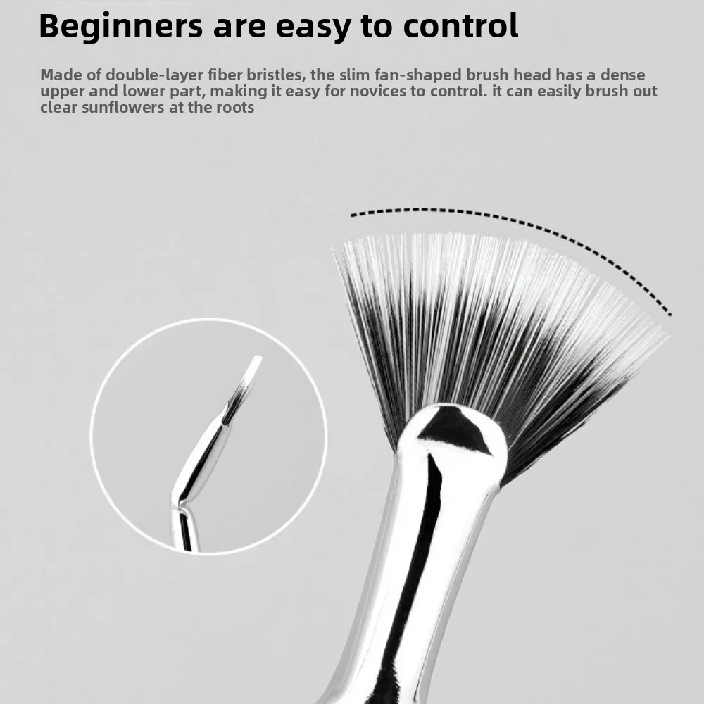 120° Folding Angle Scalloped Lash Brush Natural Mascara Fan Brush Angled Fan Shaped Eyelash Brush Eye Makeup Tools