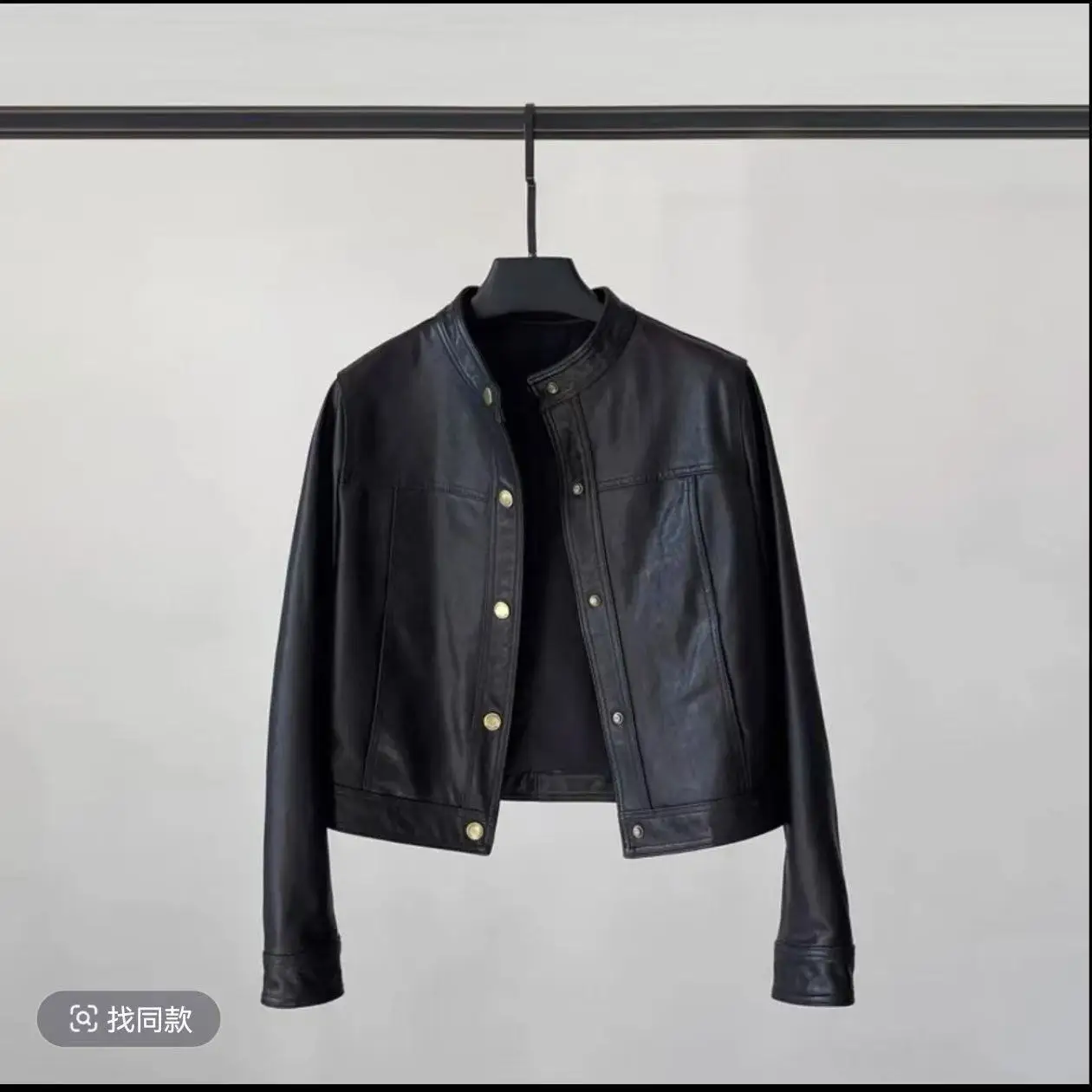 2026 Spring And Autumn Women's Short Fashionable New Stand Collar Motorcycle Leather Jacket For Petite Women