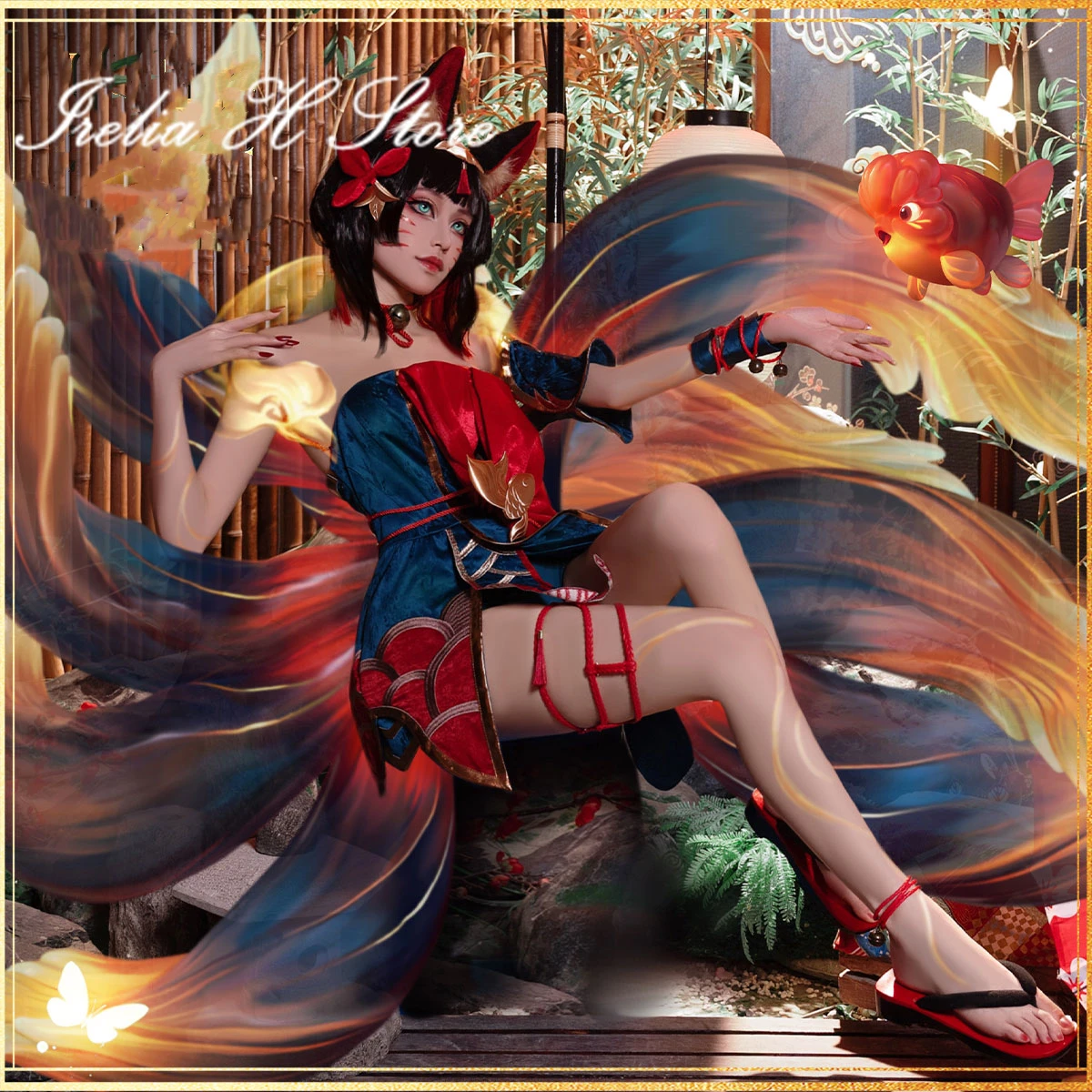 Irelia H Ahri LOL 애프터 아워 스피릿 블로섬 스프링스 아리 코스프레 의상 여성용 할로윈 기모노 드레스