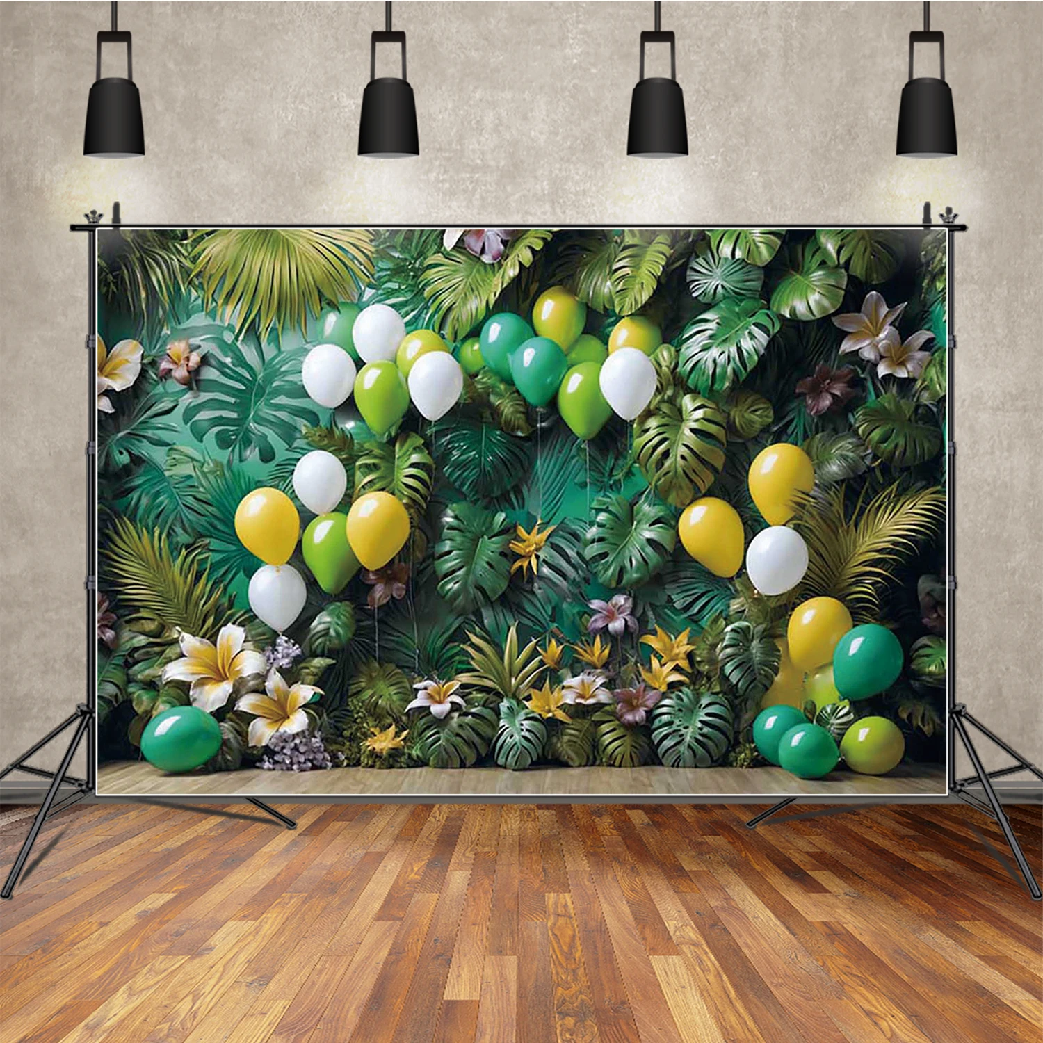 MOON.QG Jungle tropische achtergrond voor Cake Smash meisje babyjongen 1e verjaardag zomer foto achtergrond teddybeer palmboom decor