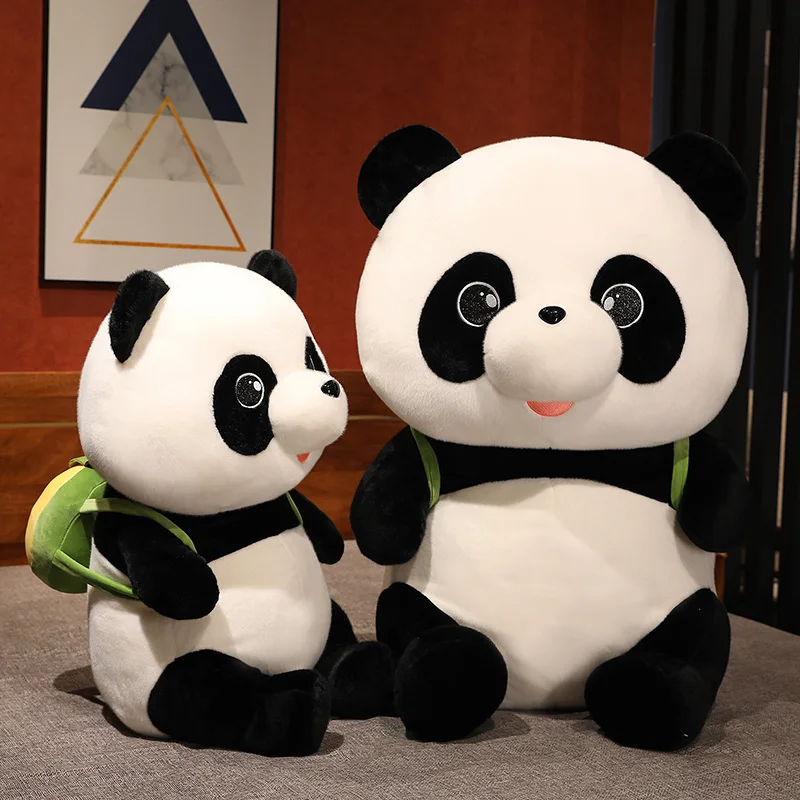 Schattige Backpacking Avocado Panda Pluche Speelgoed Kawaii Knuffels Panda 'S Zachte Pop Kussen Kinderen Geschenken Voor Meisjes Kamer Interieur