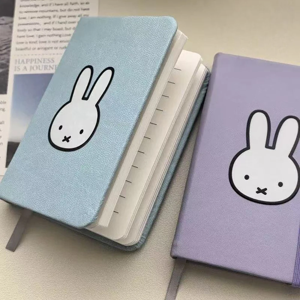 Kawaii Miffy دفتر لطيف أرنب مجلة صغيرة حساب كتاب الطالب المحمولة غلاف فني المدرسة اليومية مخطط فتاة هدية