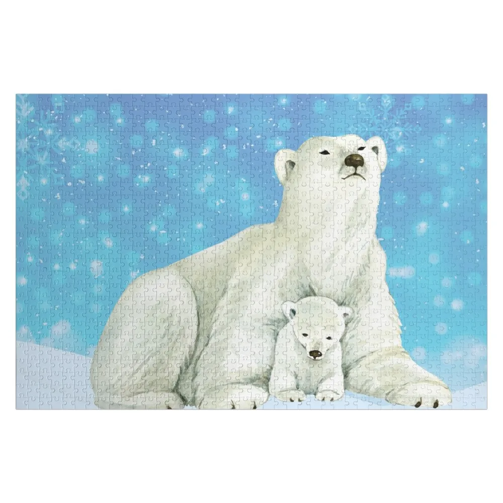 mother bear with baby bear Jigsaw Puzzle Name Wooden Toy Custom Gifts Personalized Toys Puzzle