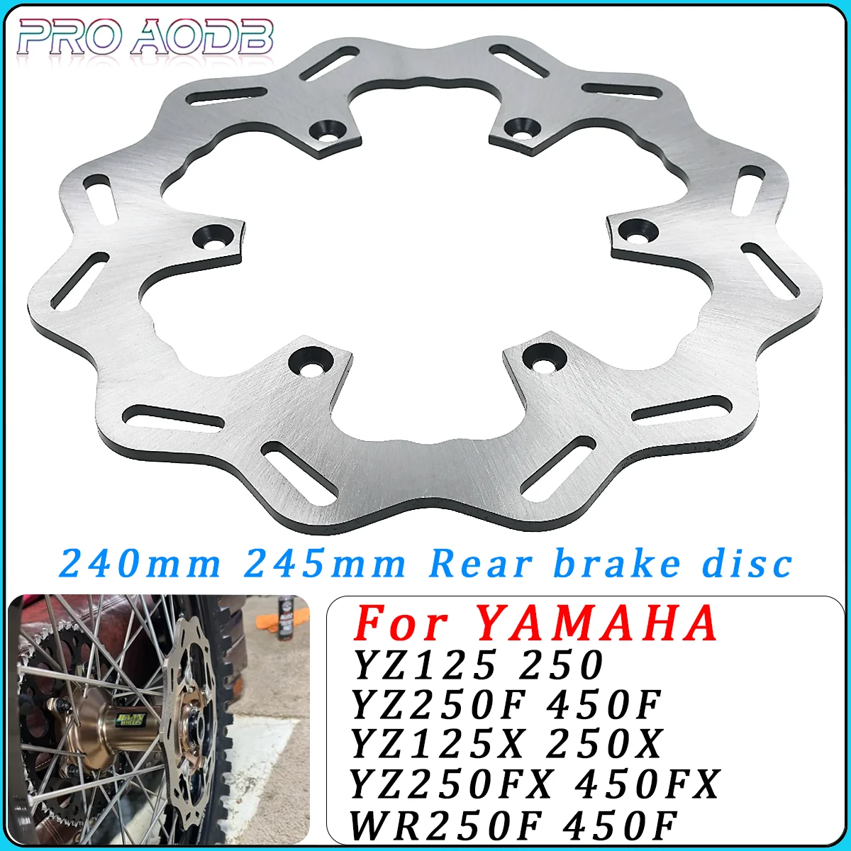 

Motorcycle 240mm 245mm Rear Brake Disc Rotor Disk For Yamaha YZ125 YZ250 YZ250F YZ450F YZ125X YZ250X YZ250FX YZ450FX WR250F 450F