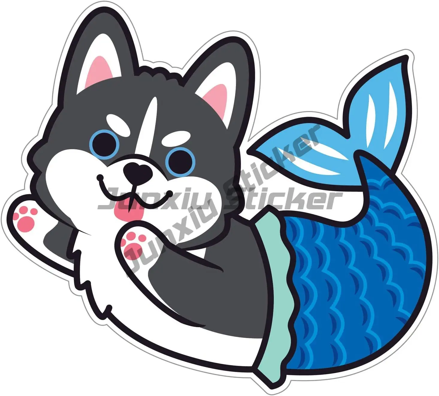 Cartoon Anime Cute Husky Dog Car Sticker Travel Stickers for Laptop Luggage Suitcase Motor Car Bike Kids Toy Car Fun Decal PVC