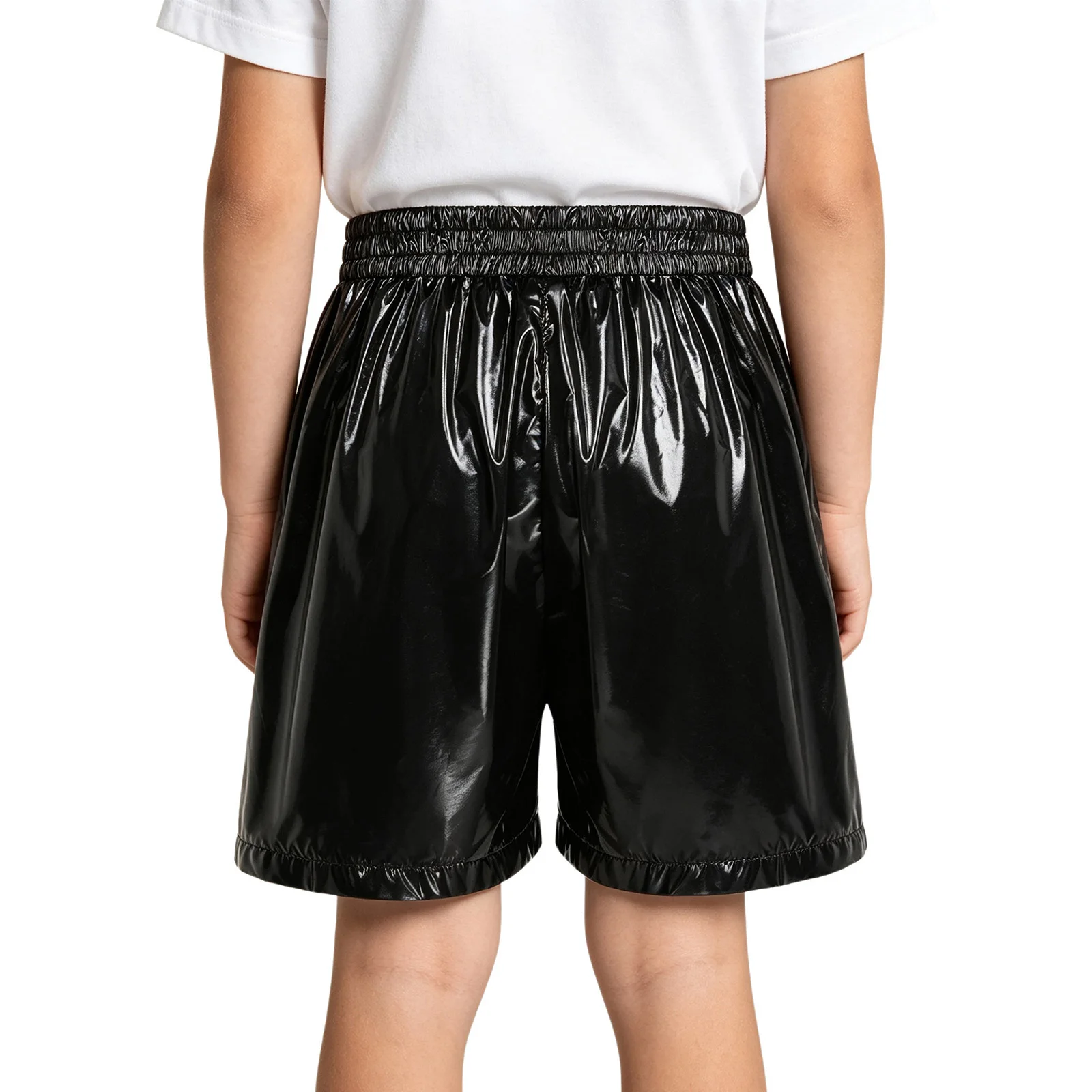 Kids Water Resistant Shorts Color Block Reflective Strips Elastic Waistband Lightweight Athletic Sportswear for Casual Wear