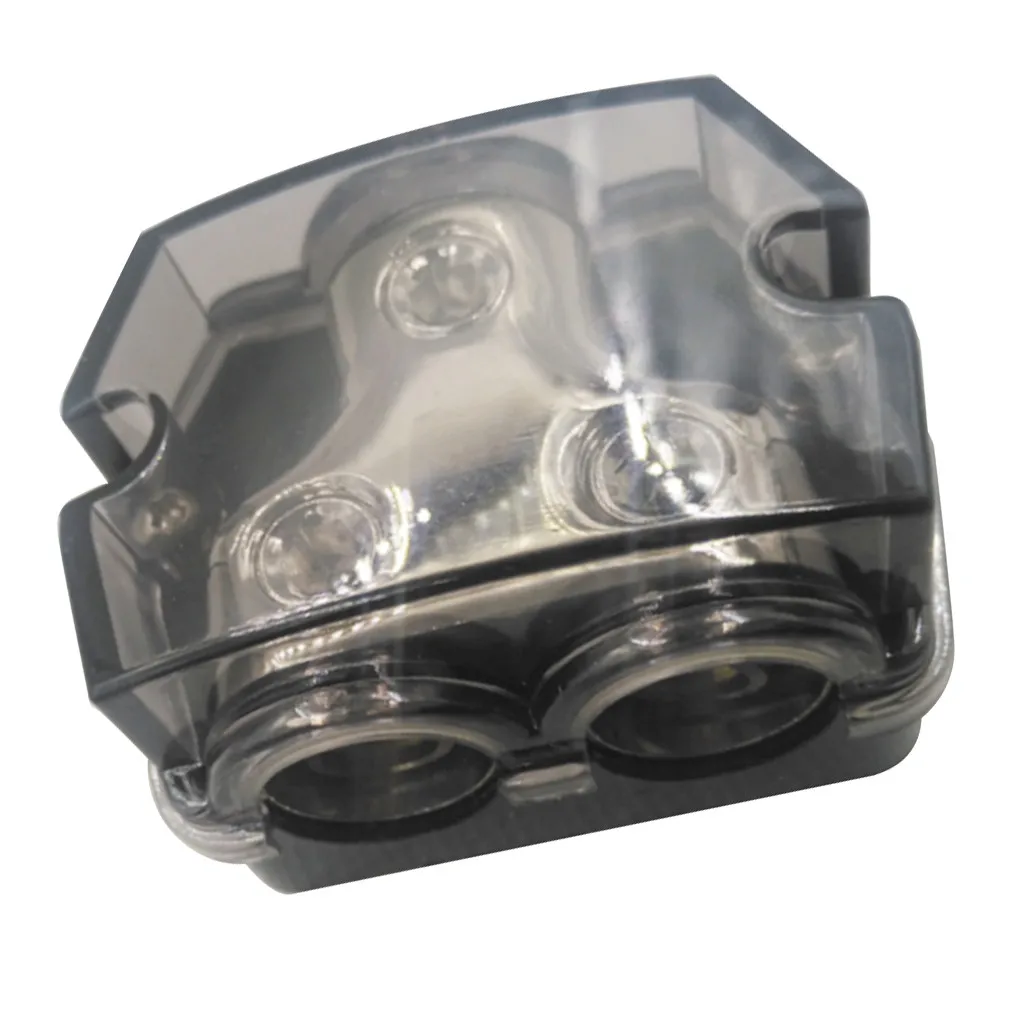 Power Ground Distribution Block 2 Way 0GA Gauge Zinc Alloy Audio Car Distributor for High Performance Amp