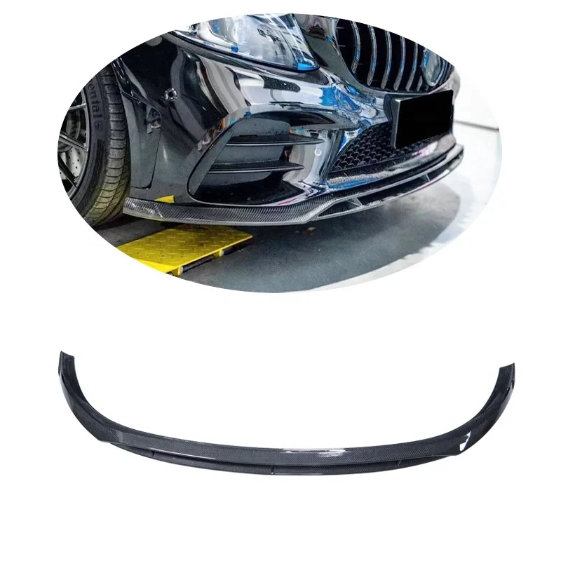

For C-Class Front Bumper Lip Carbon Fiber W205 C43 C200 C300 2019-2023