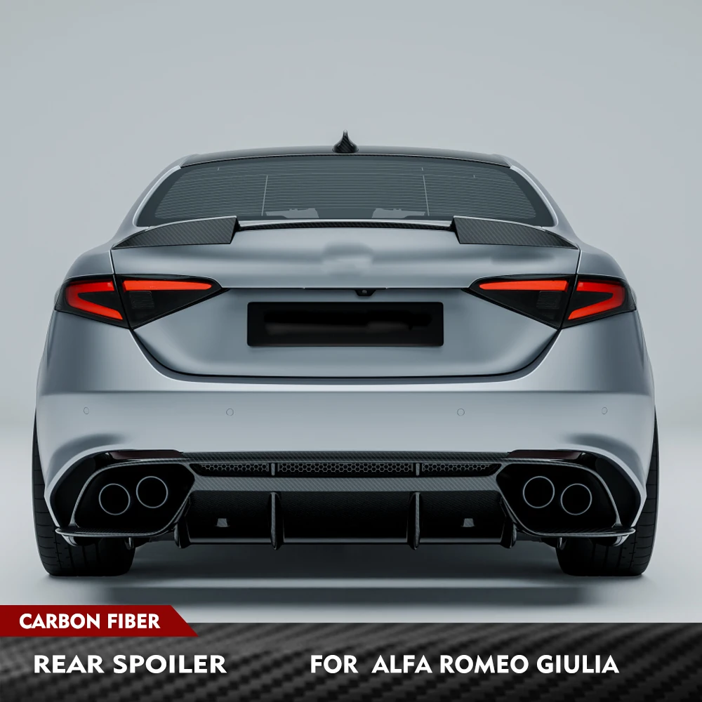 For Alfa Romeo Giulia Base Sport 2016-2025 Car Rear Trunk Boot Wing Carbon Fiber Car Rear Trunk Racing Spoiler Wing Trunk Lip