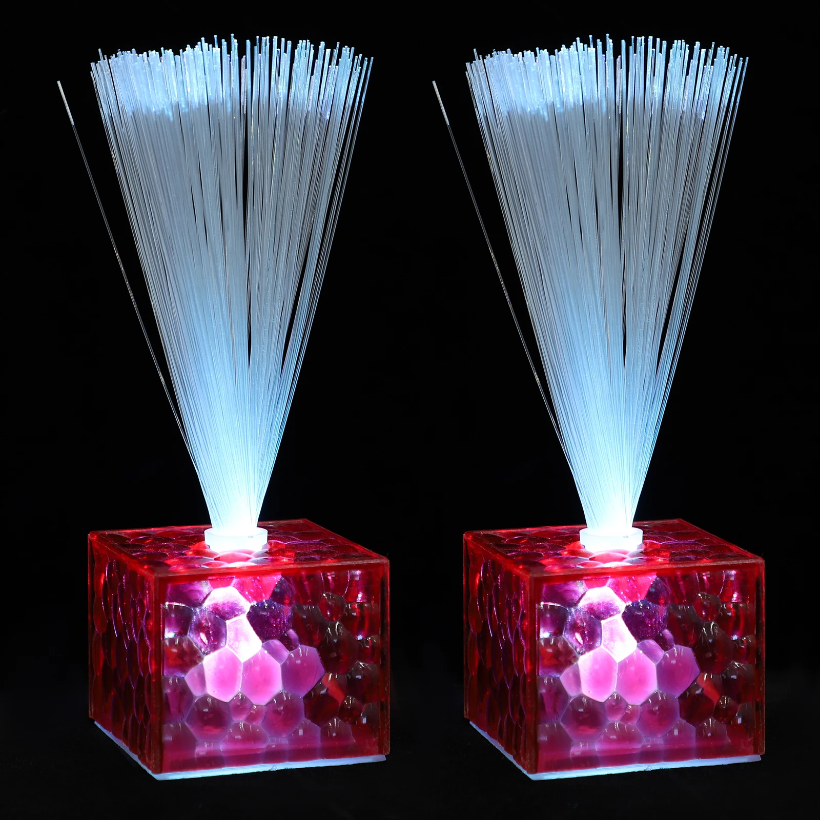 

6 Pcs Fiber Optic Lights Acrylic Decorations Toy Powered LED Post Centerpieces Wedding Party Gifts