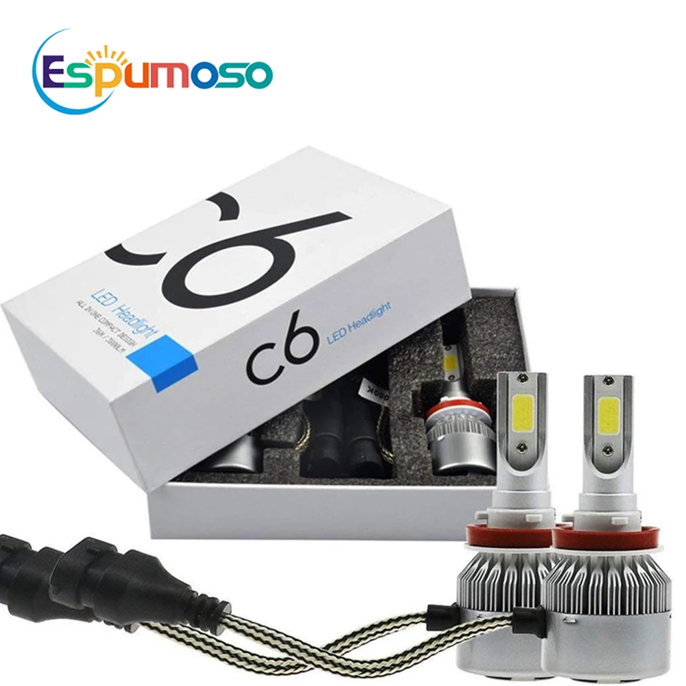 2pcs Led Bulb C6 h7 Automotive Led for Car Headlight H10 H4  H8 H9 H11 H13 9004 9005 9006 9007 880 H27 Lenses for Headlights