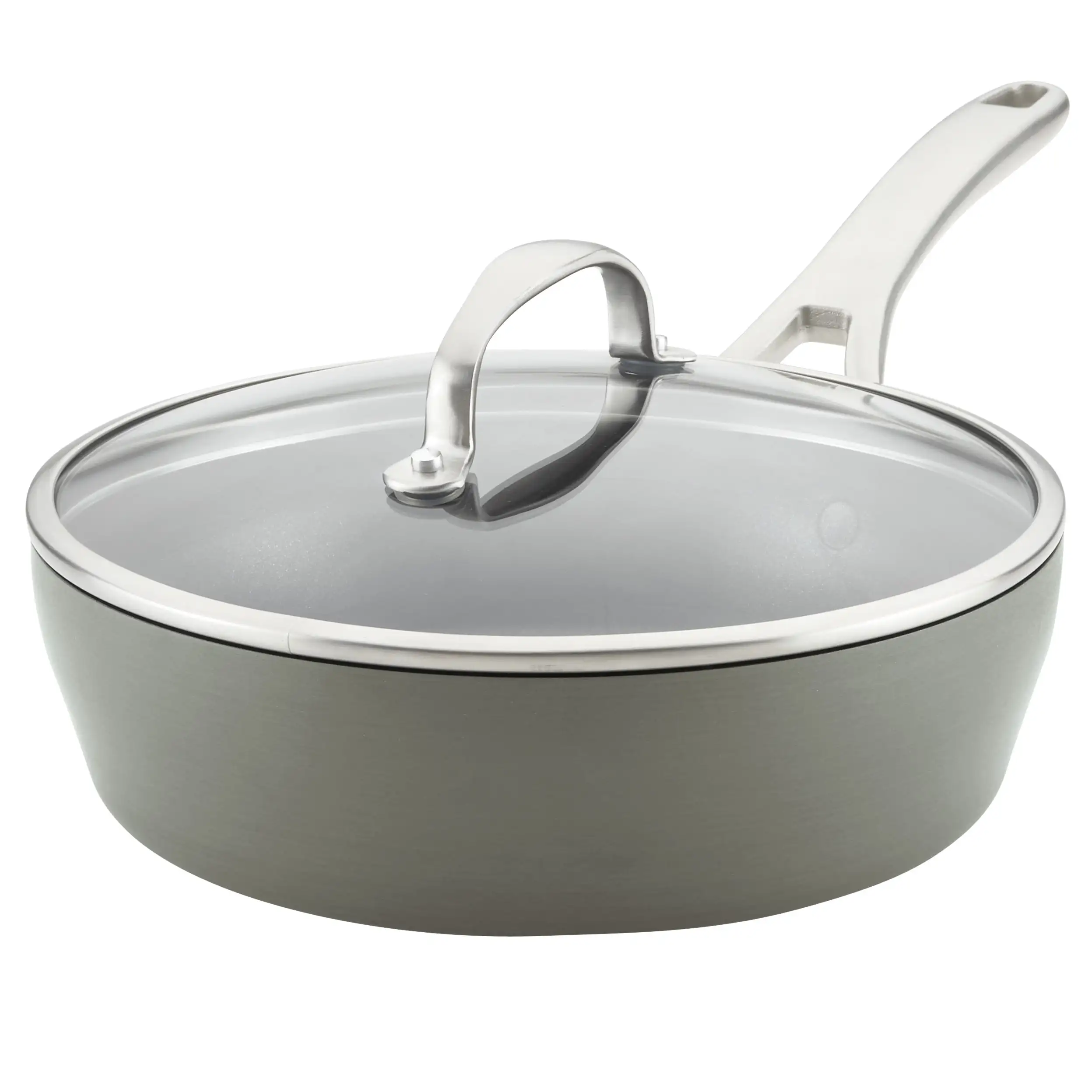 

Anolon Allure Hard-Anodized Nonstick Sauté Pan, 3 Quart, Dark Gray