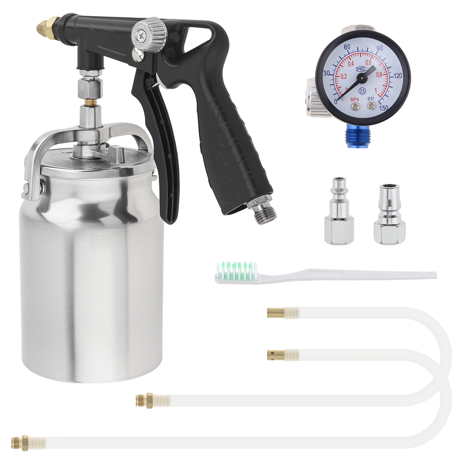 Undercoating Spray Gun Kit for Car Underbody Coating Bed Liner 34 FL OZ 1 Liter Thread Seal Tape Fluid Film Rust Proofing Gun