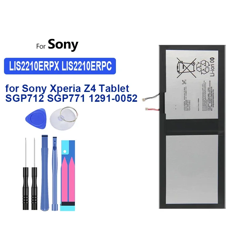 6000mAh Replacement Battery LIS2210ERPX LIS2210ERPC for Sony Xperia Z4 Tablet SGP712 SGP771 1291-0052