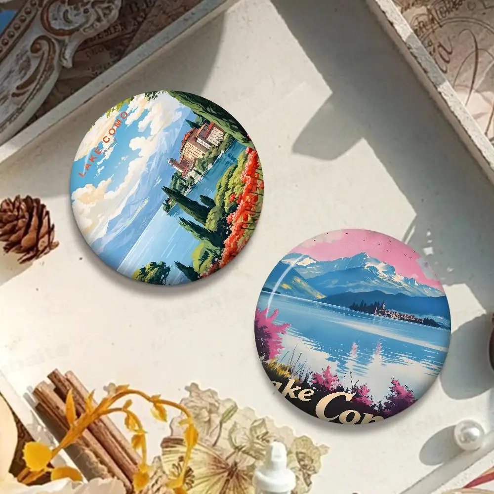 بحيرة كومو برشلونة ريترو أنيمي زر دبوس بروش اليدوية للملابس الكرتون شارة ظهره الديكور مجوهرات اكسسوارات