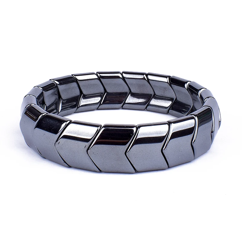 مزدوج الهيماتيت الأسود أساور التخسيس تحفيز نقاط الوخز التهاب المفاصل لتخفيف الآلام سوار للنساء الرجال مجوهرات حجر الطاقة