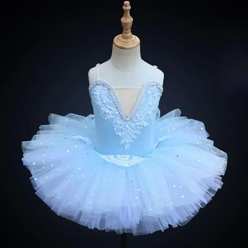 Tutu de balé profissional infantil, vestido princesa bailarina, fantasia de dança, saias de lantejoulas para meninas, vermelho, azul, rosa, infantil