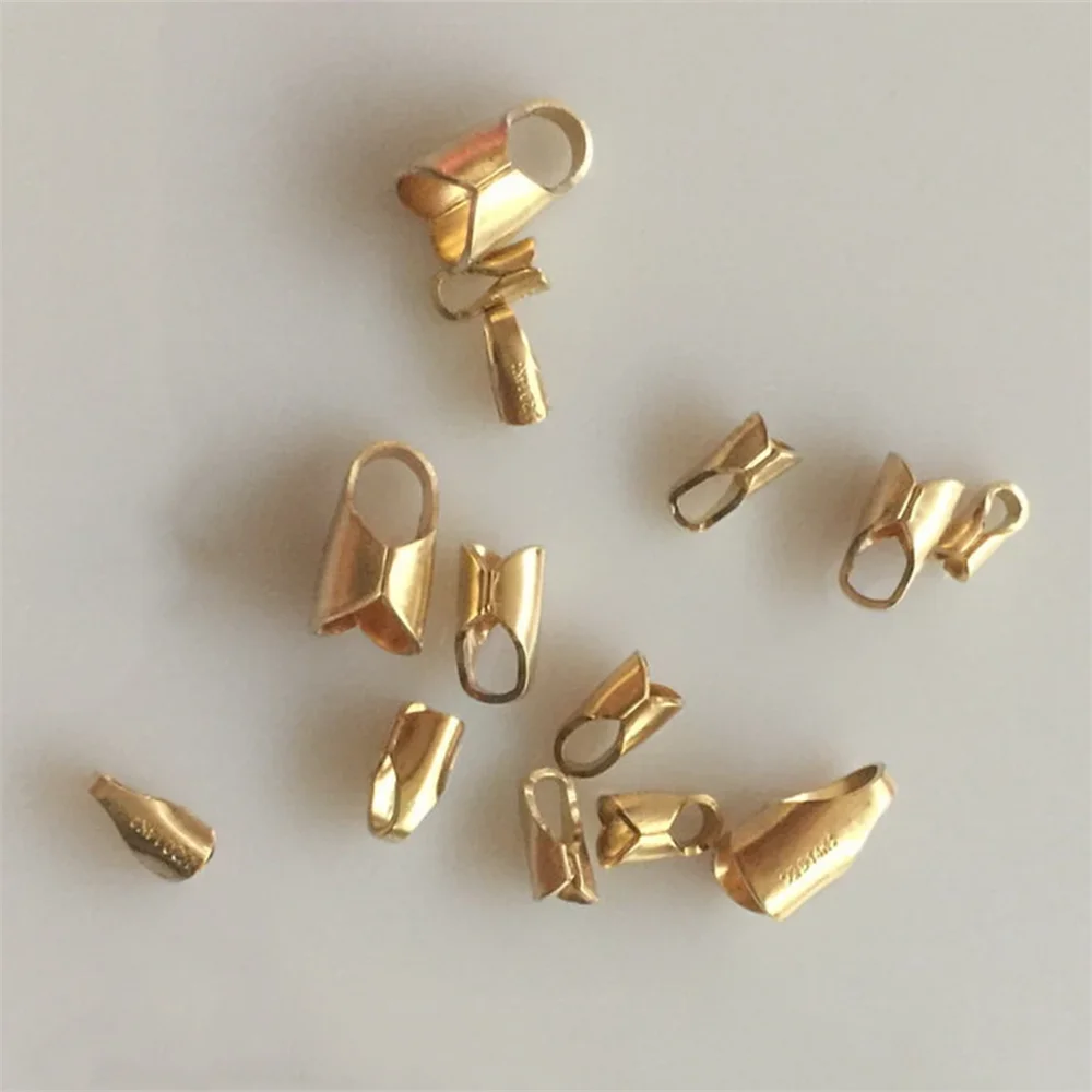 14K Gold Filled Leather Cord End Caps w/ 1.5mm 2mm 3mm 4mm Hole for Bracelet Necklace