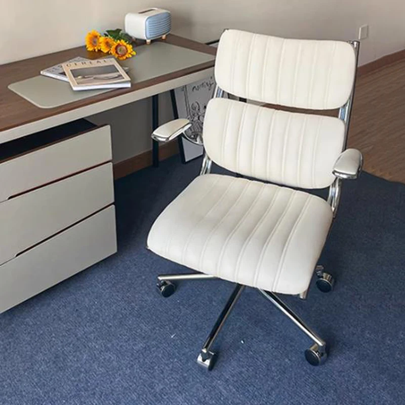 Leather Swivel Office Chair Modern Luxury Mobile Designer Dinning Office Chair Nordic Bedroom Camping Taburete Home Furniture