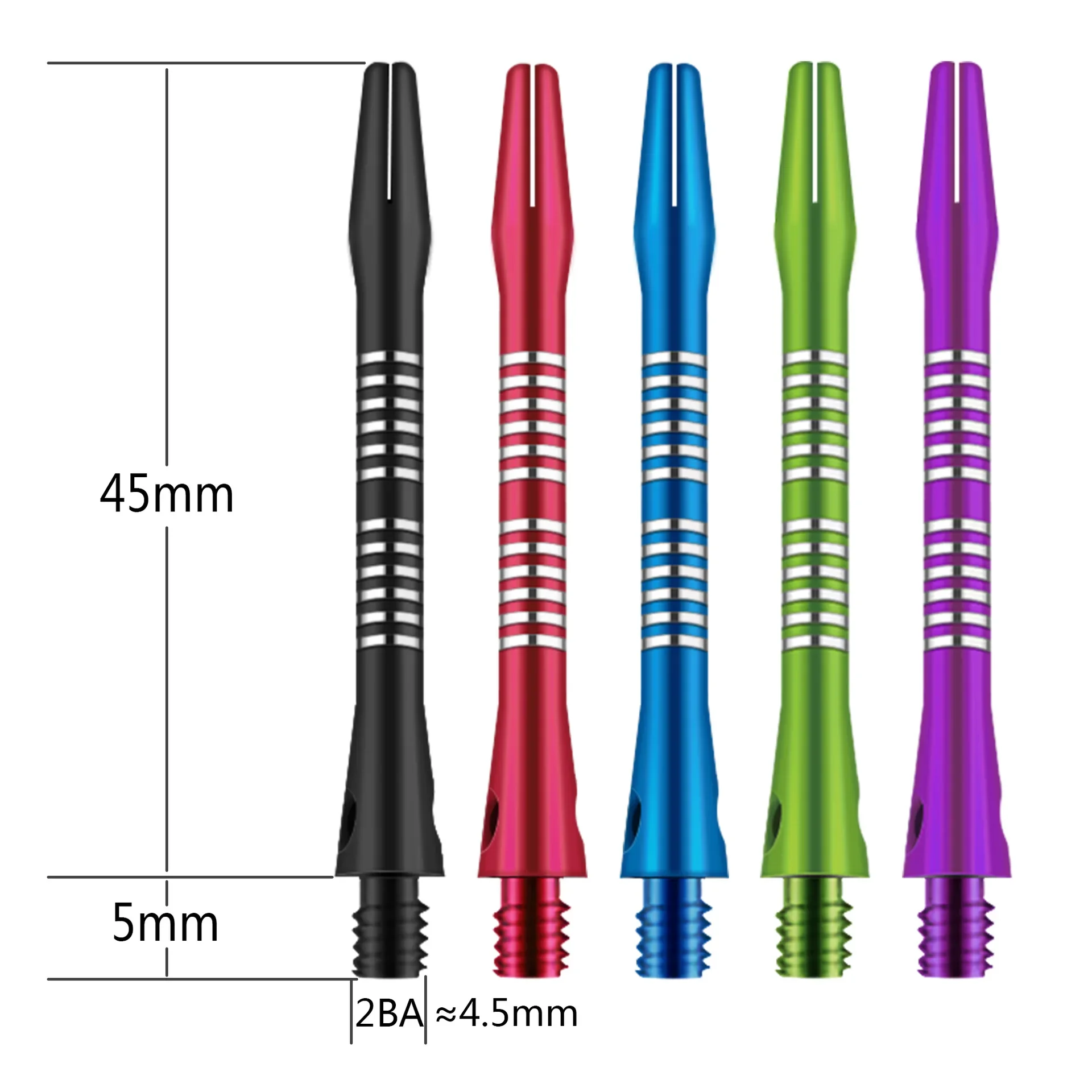 Professional 3pcs Darts Shafts Replacements Aluminium 45mm 2BA Screw Thread Dart Stems Pole Throwing Dardos Accessories