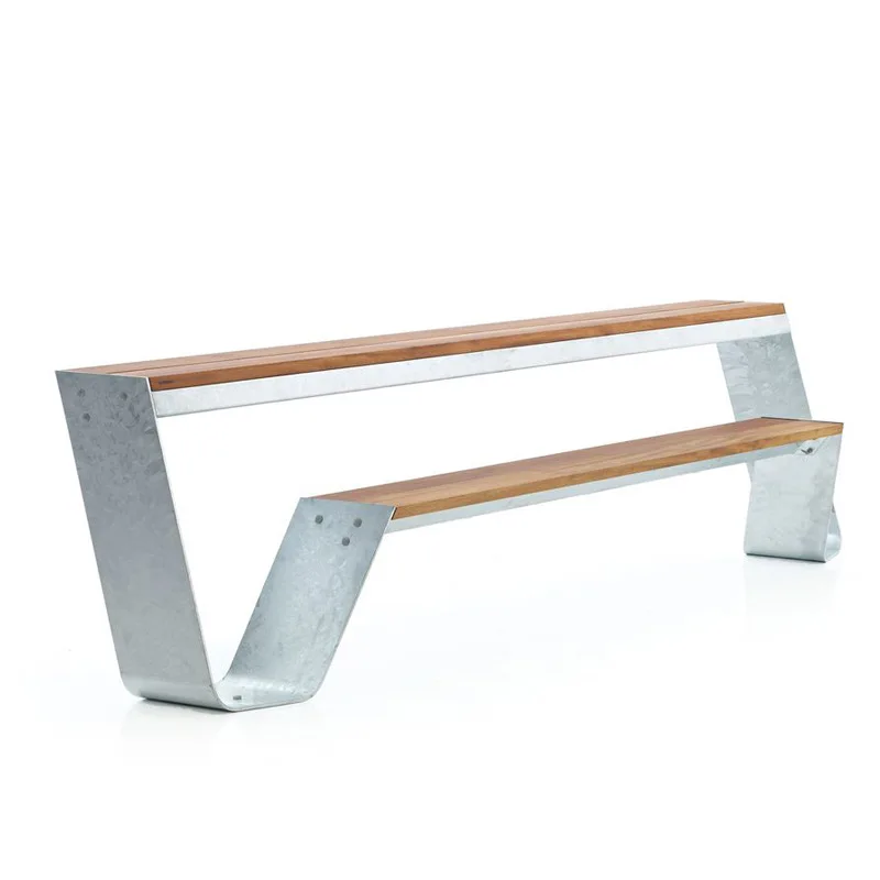 Outdoor public tables and chairs, leisure stainless steel, one-piece benches, cafeteria dining benches