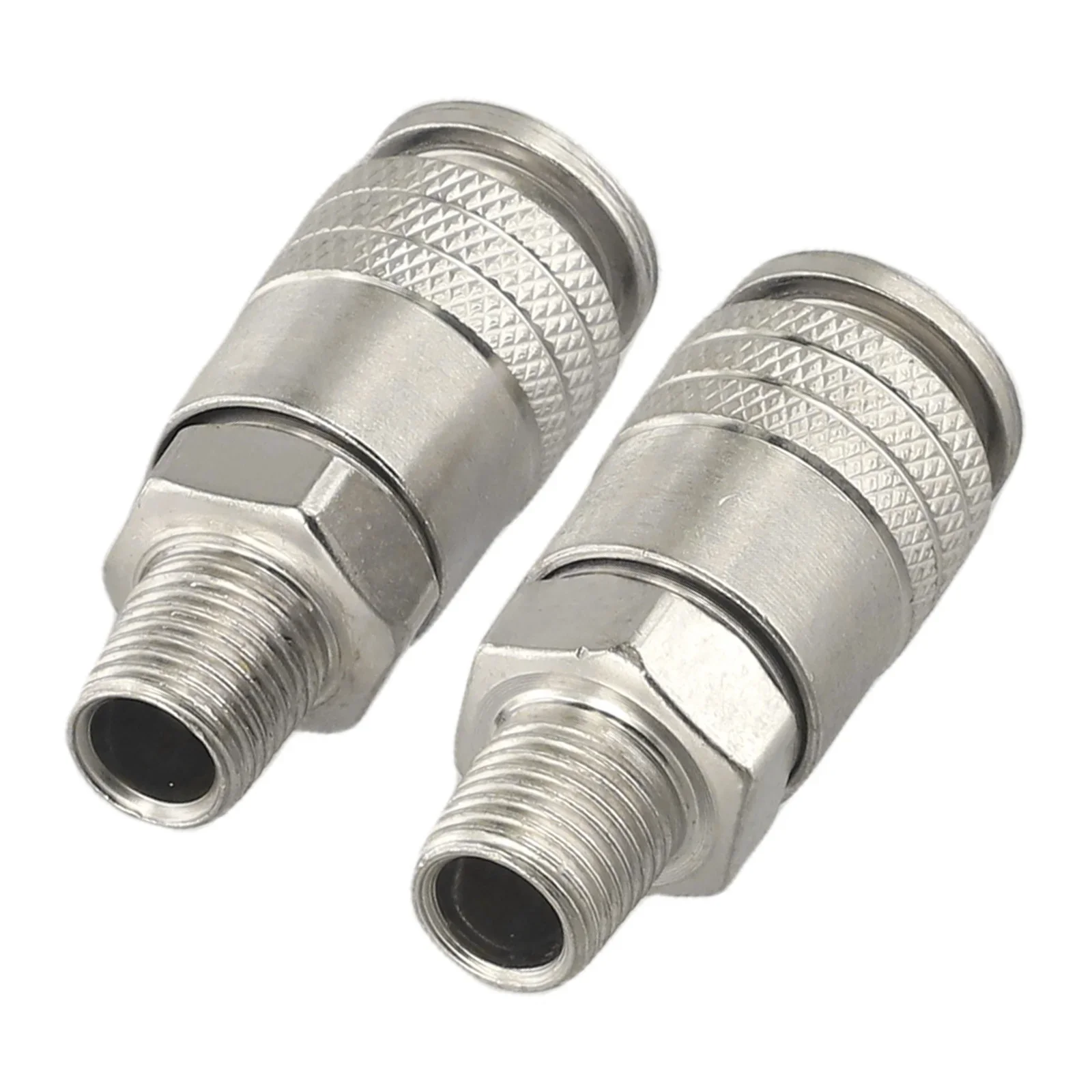 2PCS G1/4 Male Thread Pneumatic Fitting Silvery Metal EU Standard Quick Connector For Air Compressor Replacement Accessories