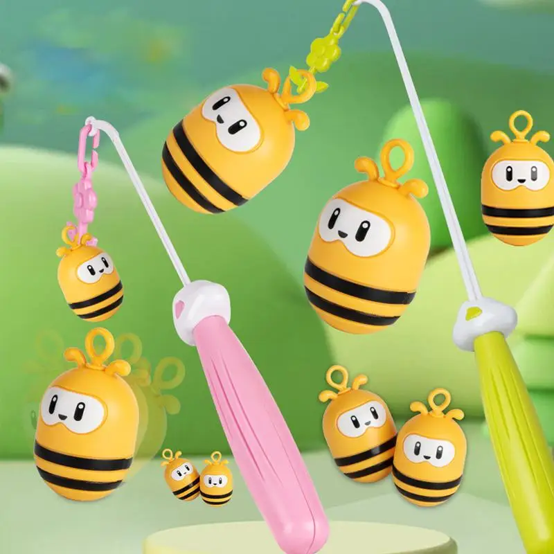 Kinder-Angelspielzeug, Spiele, 2-in-1-Brettspiele, interaktives Little Bee-Angelspiel-Set mit Stangen für die Entwicklung der Feinmotorik