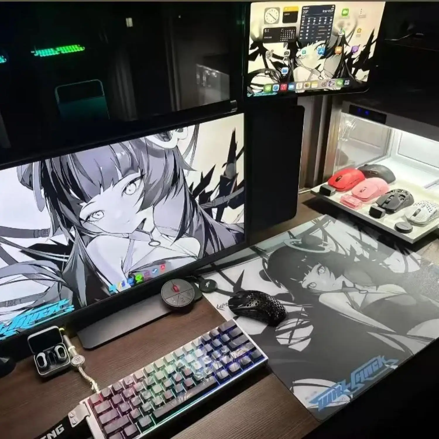 Cool Girl Glass Mousepad Sora Game Mouse Pad Customized Pattern Tempered Smooth Gaming Desk Mat Fps Esports Office Gaming