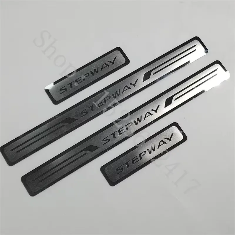 For Dacia Sandero 2 Stepway 2013~2024 Car  Accessories Door sill scuff plates thresholds protector car Stickers Welcome Pedal