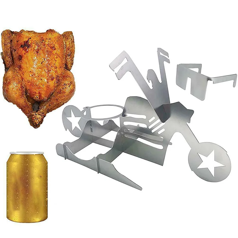 

Funny Motorcycle Model Barbecue Chicken Stand Portable Home Oven BBQ Grill Rack Beer Can Chicken Roast Holder Kitchen Tools