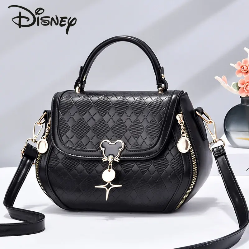 Disney Mickey New Women\'s Bag Solid Color Fashion Large Capacity Women\'s Crossbody Bag Casual Versatile Shopping Shoulder Bag