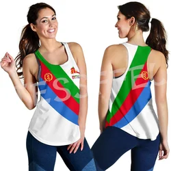 Africa Country Eritrea Flag Tattoo Retro Tribe 3DPrint Summer Casual Yoga Sportswear Women's Racerback Tank Vest Sleeveless X4