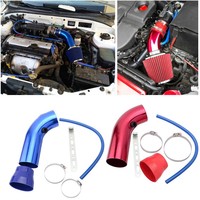 Universal 3'' 76mm Car Cold Air Intake System Turbo Induction Pipe Tube Alumimum Auto Air Filter Induction Flow Hose Pipe Kit