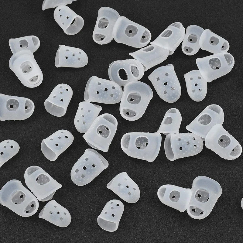 8Pcs/Set Silicone Finger Guards Guitar Fingertip Protectors For Ukulele Guitar Transparent Color