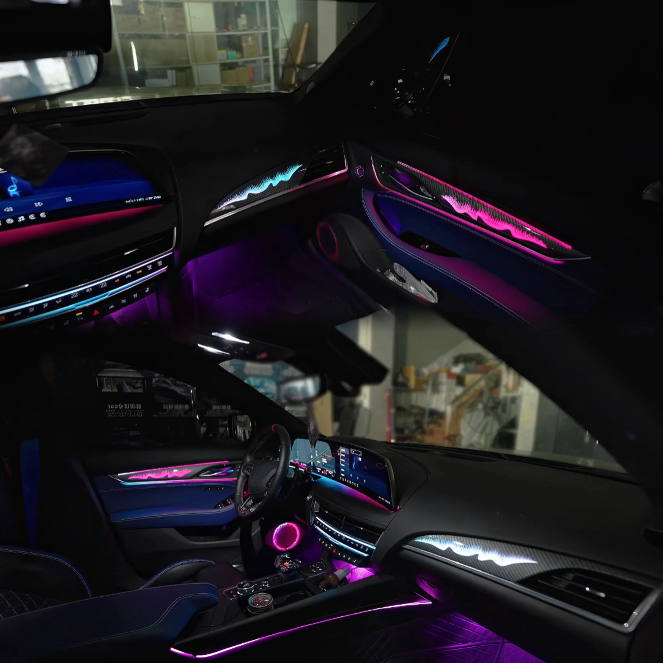 SJC 64 Color Ribbon Style Car Ambient Lighting for  Starry Sky Style Car Interior LED Lights for Upgrade