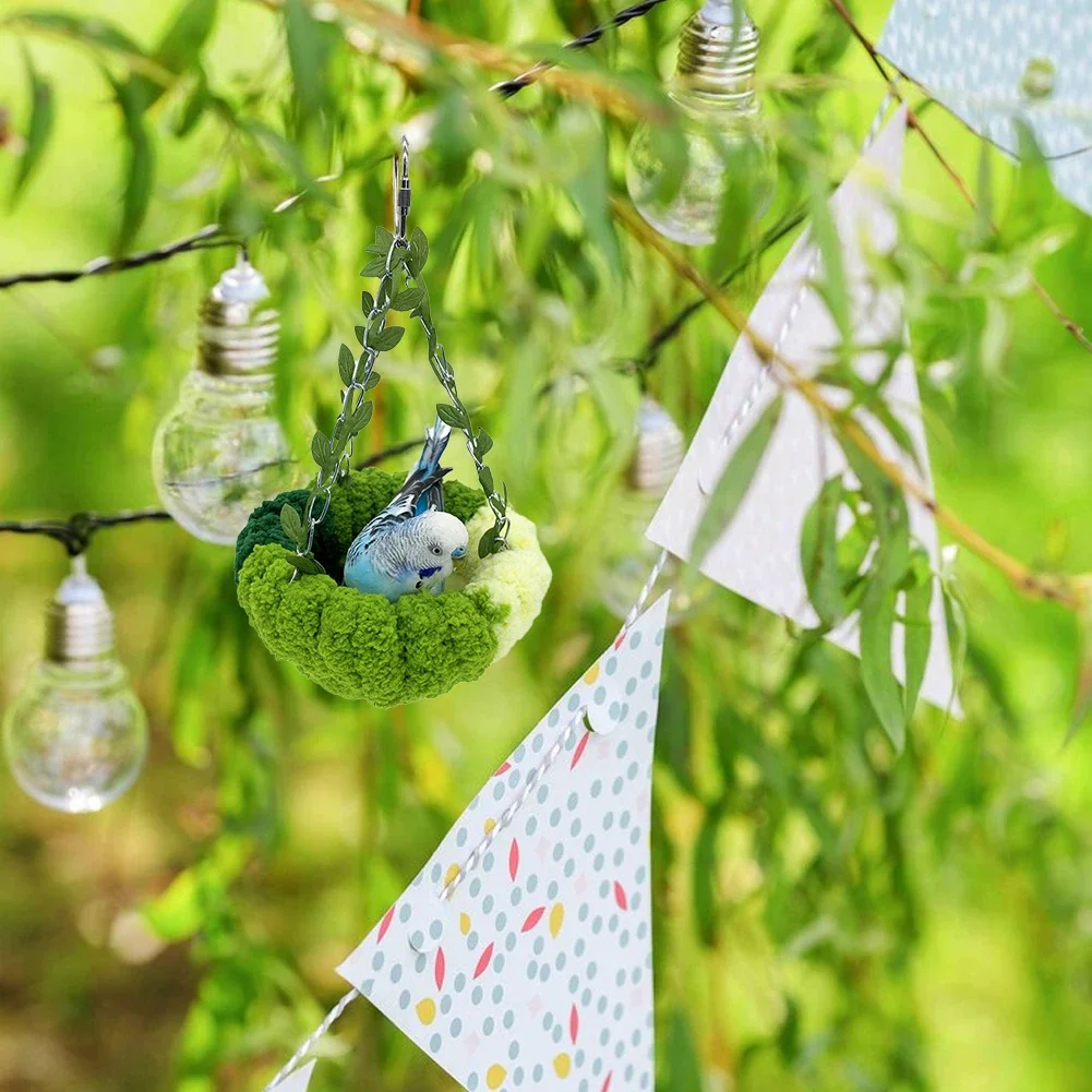 

Bird Hammock Hanging Bed Comfortable Thick Coral Velvet Warm Bird Nest Cage Accessories Small Animals Swing Toys Pet Products