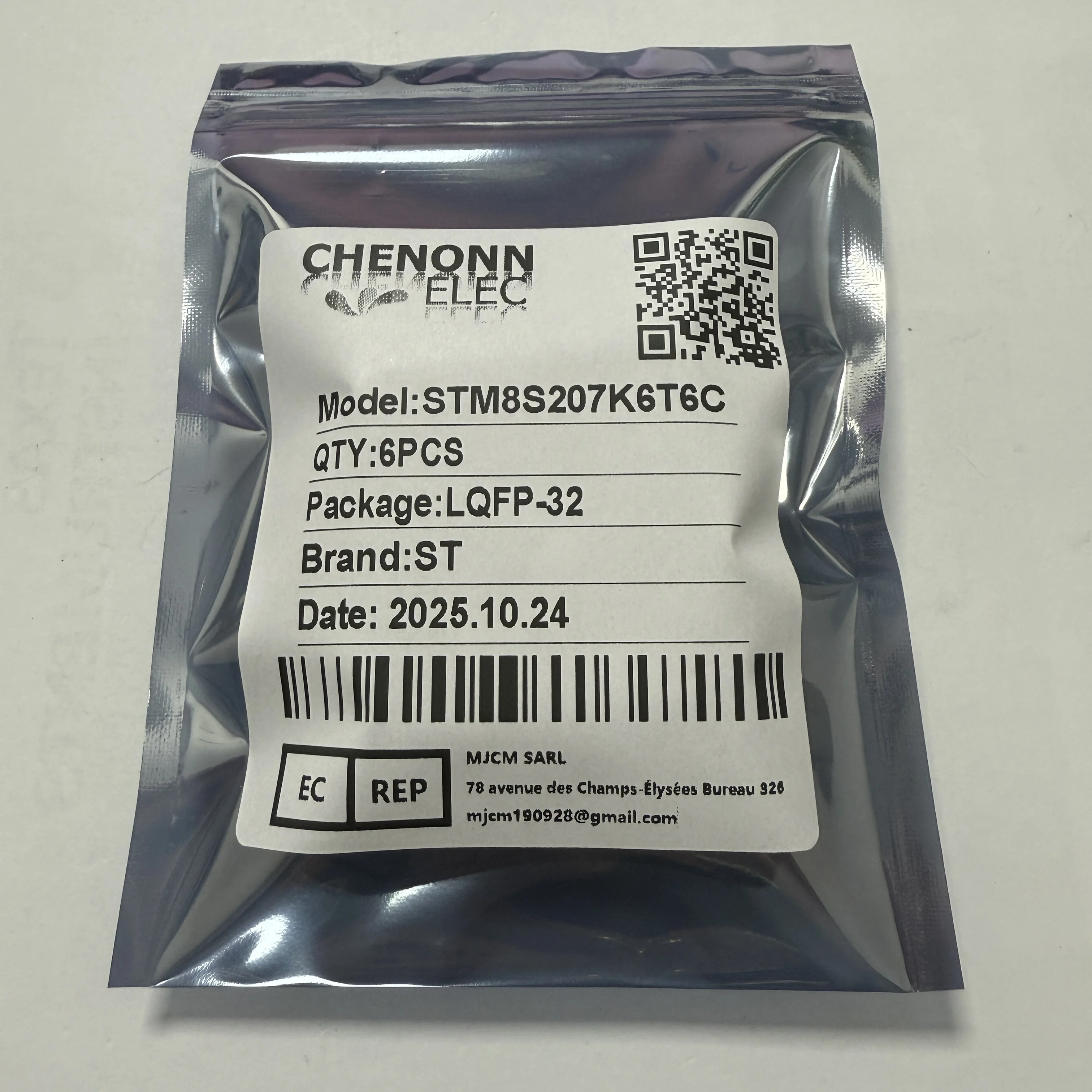 2PCS/LOT STM8S207K6T6C (Microcontroller Units)