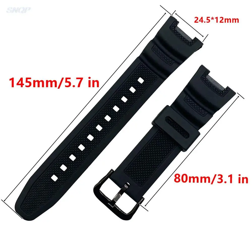 Black Silicone Strap Watchband for Casio SGW-100 SGW100 Men Women Rubber Sport Waterproof Replacement Wrist Band Bracelet Belt