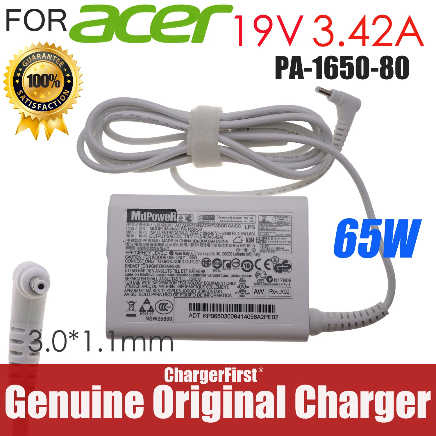 Genuine Genuine 65W PA-1650-80 AC Adapter For ACER Aspire S3 S5 S7 S7-191 S7-391 ULTRABOOK ICONIA W700 Series Laptop Charger 19V 3.42A - Aliexpress Deal