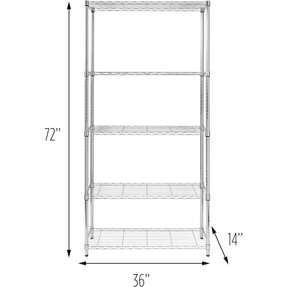 Imagem -03 - Chrome Heavy-duty Ajustável Shelving Unit Rack de Armazenamento 200 lb por Prateleira Capacidade de Peso Camadas