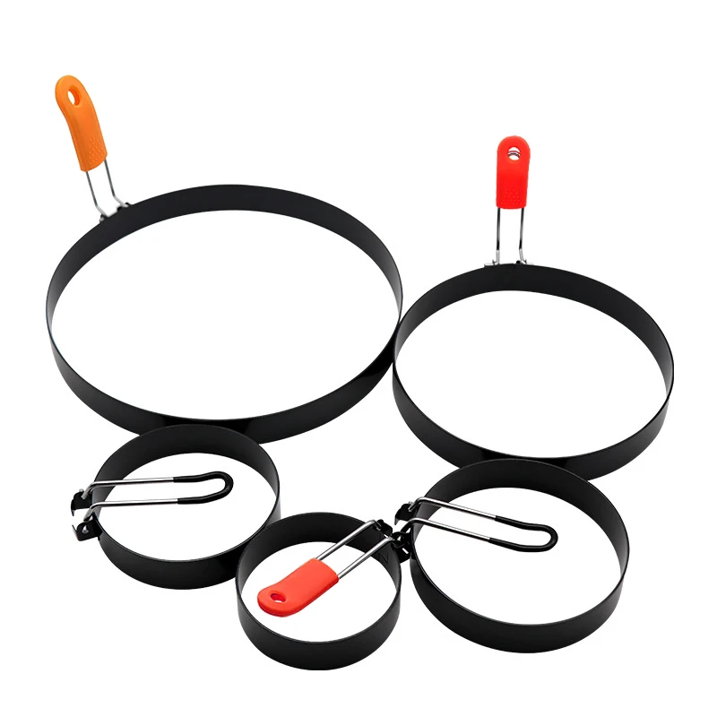 Professionelle runde Pfannkuchenform aus Edelstahl mit Eierring-Antihaftbeschichtung – Detail 2