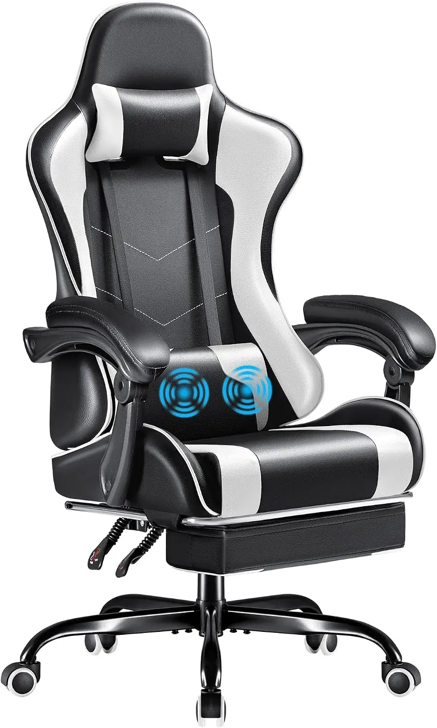 Furmax Furmax Gaming Chair, Video Game Chair with Footrest and Massage Lumbar Support, Swivel Seat Height Adjustable Computer Chair with Headrest, Racing E-Sport Gamer Chair (White) - Aliexpress Deal