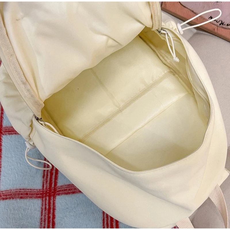 Stylish Angel Wing Backpack Sweet School Bag Simple Nylon Lightweight Maxi Travel Bag Korean Zipper Shoulder Bag Casual Tote Bag image 6