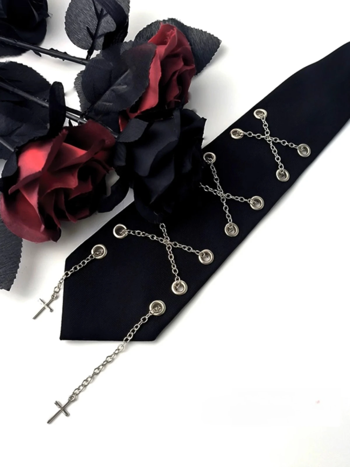 

Оригинальная цепочка без галстука с крестом, мужская и женская одежда, аксессуары, украшения на шею, индивидуальный тренд в стиле панк, используемый для рубашек