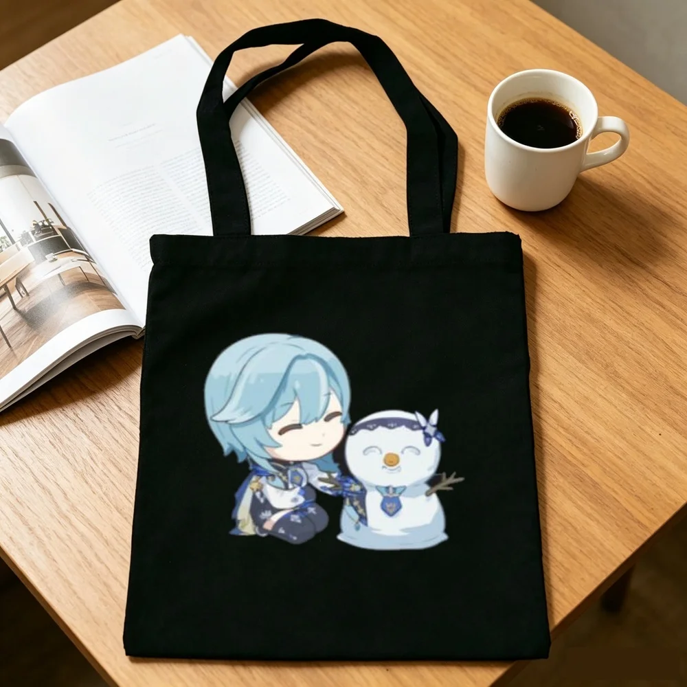 Genshin Impact tote bag grocery shopper canvas  bolsas de tela einkaufstasche woman