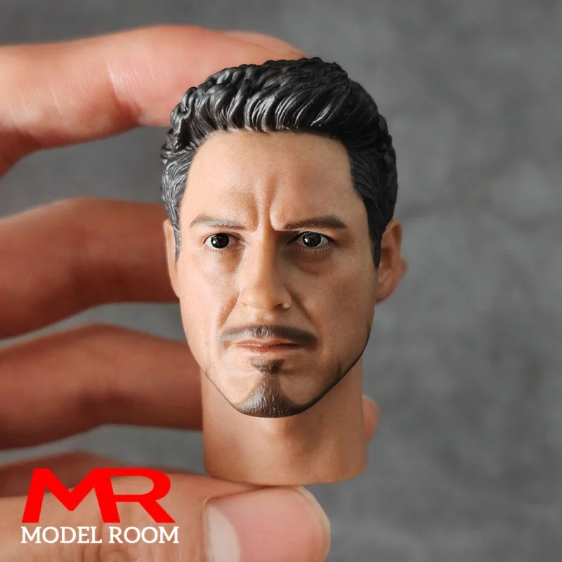 1/6 w skali Tony Robert Downey Jr. Rzeźba w kształcie głowy z dopasowaną dekoltem 12-calową figurką męskiego żołnierza