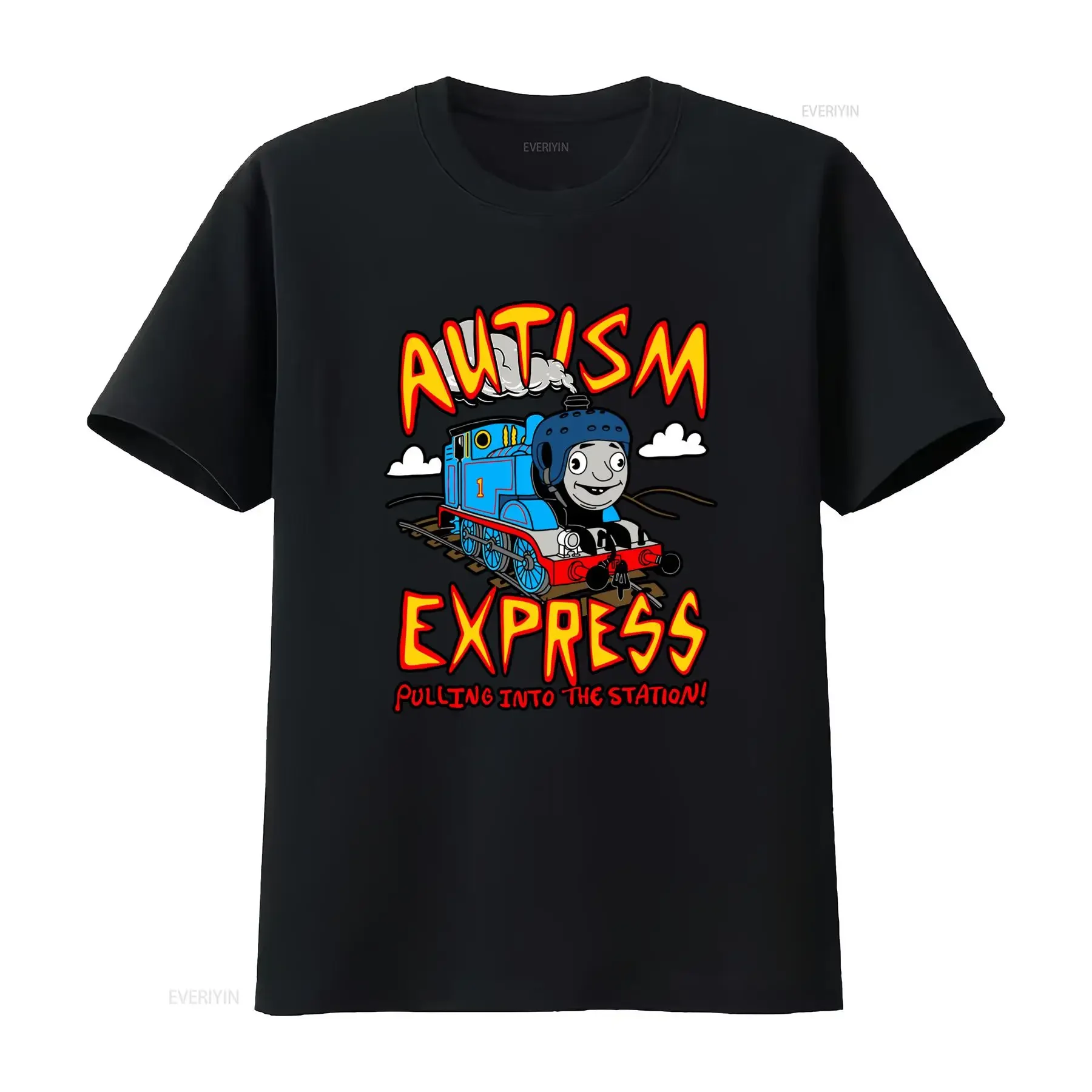 Autism Express Train T Shirt Funny Oddly Specific Cursed Dank Weird Autistic Pulling Into The Station Design vintage Washed