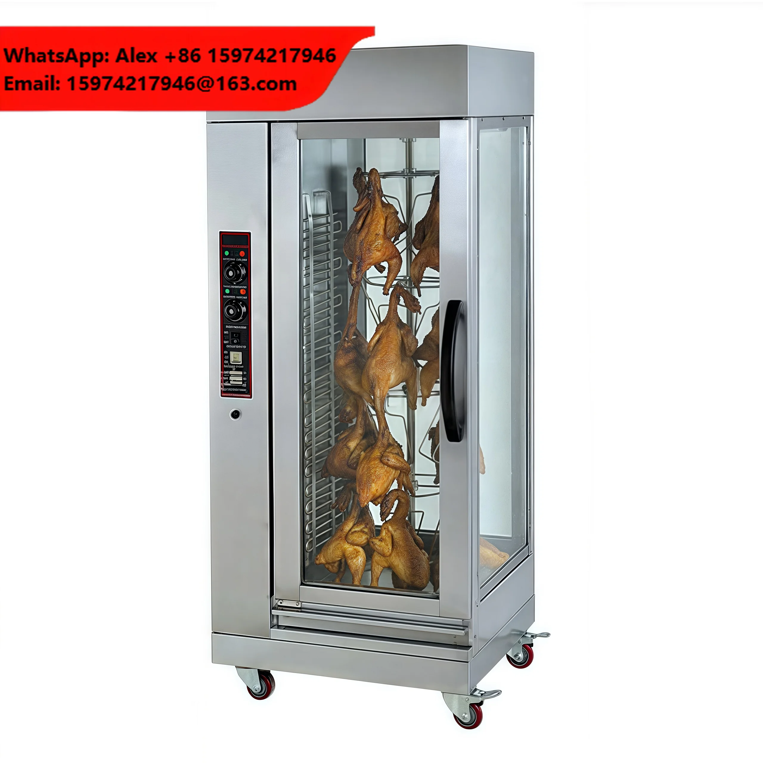 Gas Electric Vertical Rotating Roasting Chicken Stove Roast Duck Barbecue Machine Chicken Rotisserie Oven