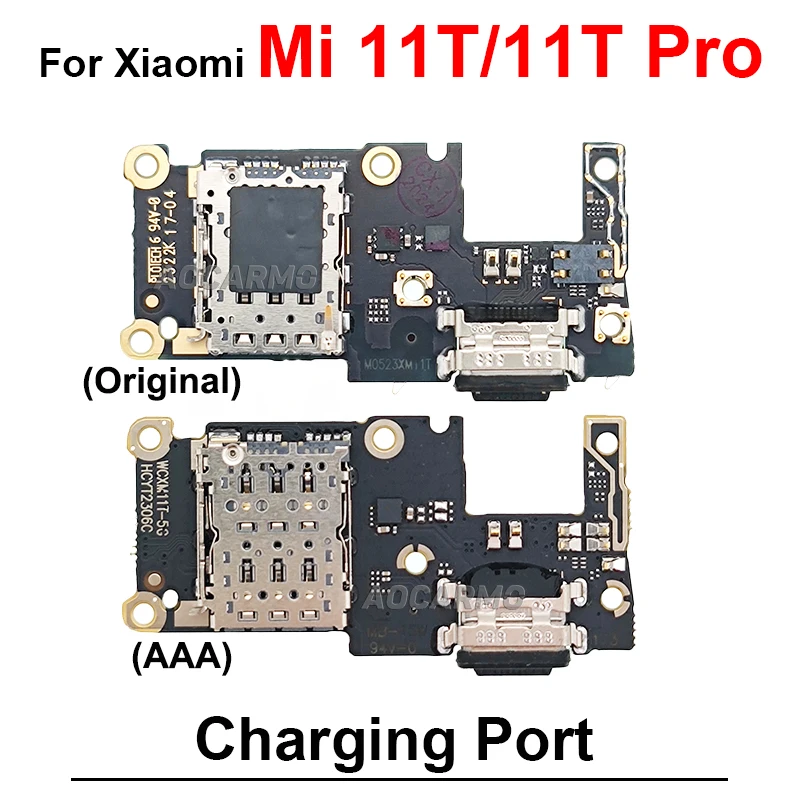 1Pcs For Xiaomi 11T Mi 11T Pro USB Charging Dock Charger Port Connection Main Board Flex Cable Repair Replacement Parts